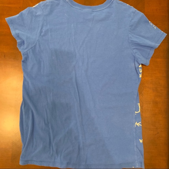 Blue Graffiti Style KU Jayhawk T-shirt - Picture 3 of 3